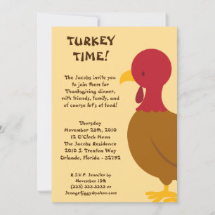 5x7 Turquie Food Thanksgiving Party Invitation