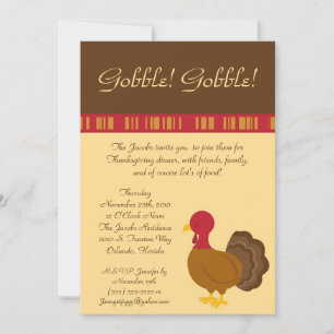 5x7 Turquie Food Thanksgiving Party Invitation