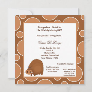 5x7 Warthog Pok-a-Dot Invitation de fête d'anniver