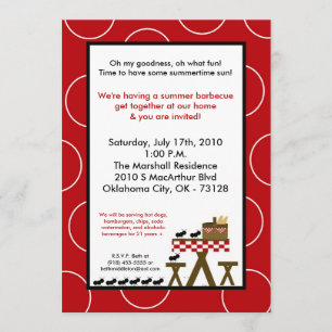 5x7 Watermelon Summer Picnic Barbecue Invitation