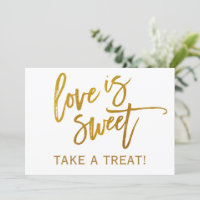 5X7 Wedding Candy Bar / Buffet Sign | Gold Foil