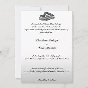 5x7 Wedding Invitation His/Hers Diamond Wedding Ba