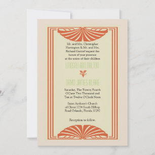 5x7 Wedding Invitation Vintage Border