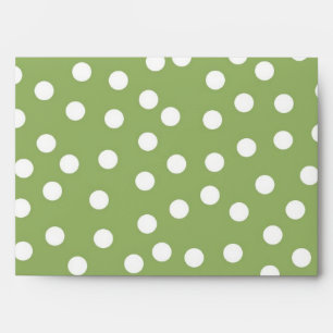 5x7 White Polka Dot Outside Yellow Inside Envelope