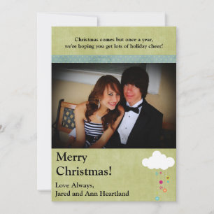 5x7 Winter Cloud / Snowflakes Noël Invitation