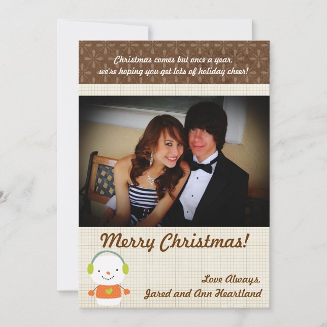 5x7 Winter Snowman winter Snow Invitation (Front)