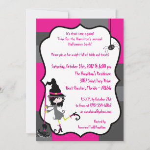 5x7 Witchy Ways Halloween Party Invitation