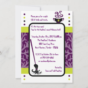 5x7 Witchy Ways Purple Halloween Party Invitation