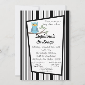 5x7 Woodland Forrest Owl Baby Shower Invitation