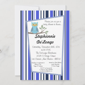 5x7 Woodland Forrest Owl Baby Shower Invitation
