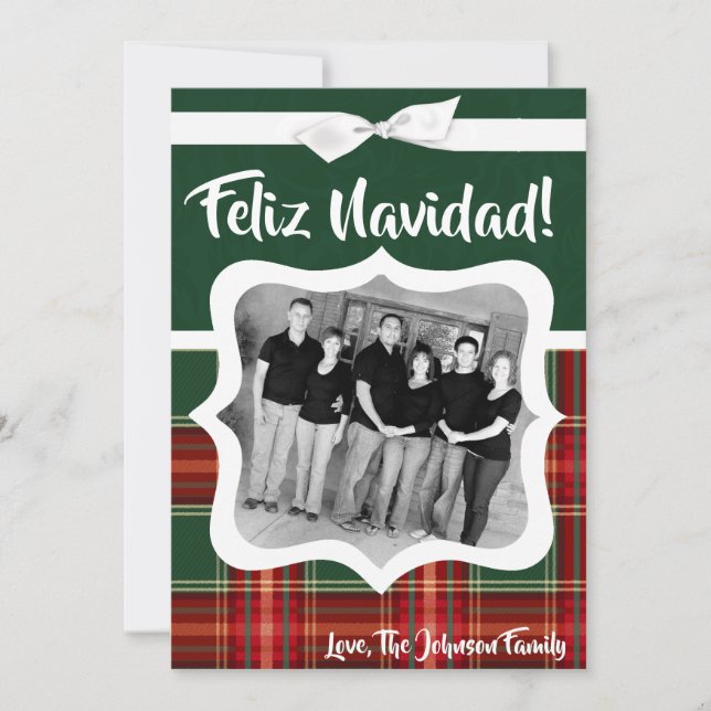 5x7 XMAS Carte photo en tissu rouge de Noël (Devant)