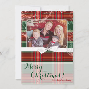 5x7 XMAS Carte photo en tissu rouge de Noël