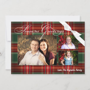 5x7 XMAS Carte photo en tissu rouge de Noël