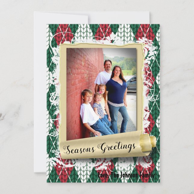 5x7 XMAS Carte photo vert doux Noël moche (Devant)