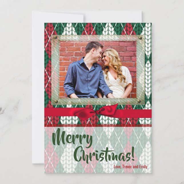 5x7 XMAS Carte photo vert doux Noël moche (Devant)