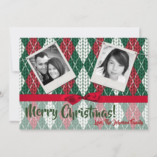5x7 XMAS Carte photo vert doux Noël moche (Devant)