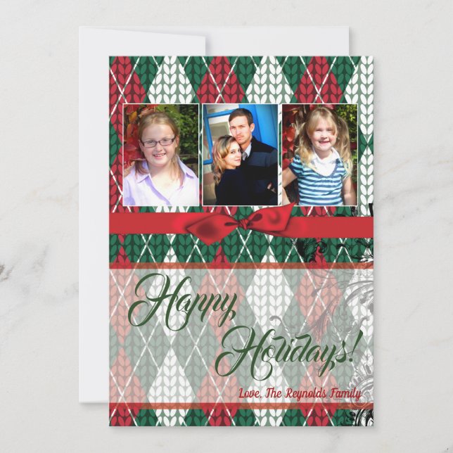 5x7 XMAS Carte photo vert doux Noël moche (Devant)