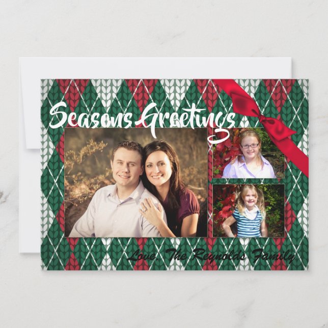 5x7 XMAS Carte photo vert doux Noël moche (Devant)