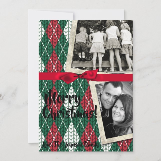 5x7 XMAS Carte photo vert doux Noël moche (Devant)