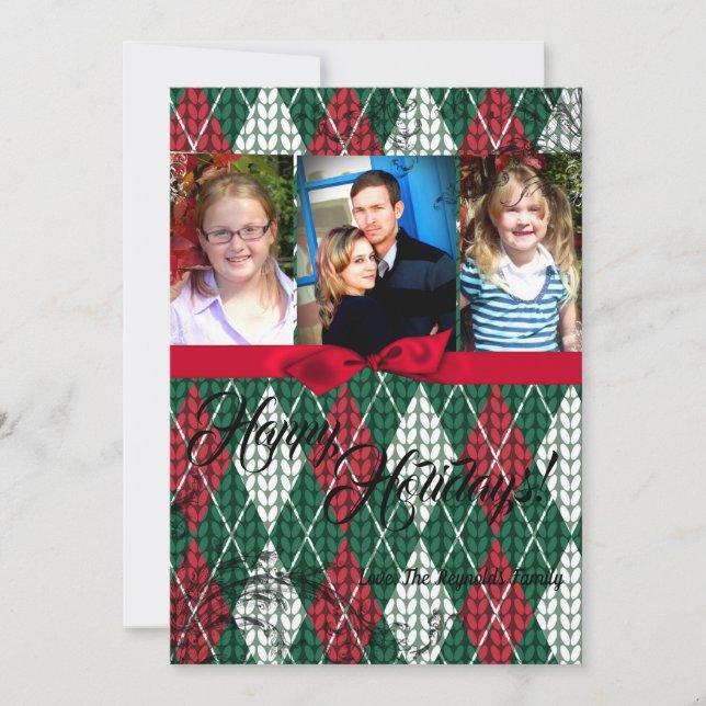 5x7 XMAS Carte photo vert doux Noël moche (Devant)