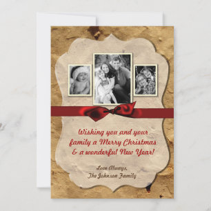 5x7 XMAS Carte photo Vintage sac en papier de Noël