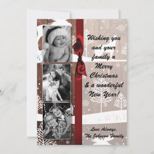 5x7 XMAS Cerf de Noël Bois Buck Doe Carte photo