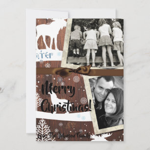 5x7 XMAS Cerf de Noël Bois Buck Doe Carte photo