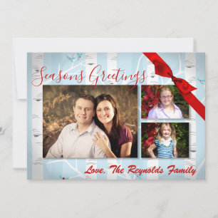 5x7 XMAS Christmas Birch Tree Winter PHOTO Card