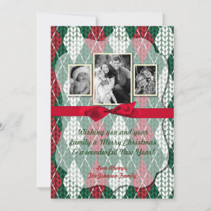 5x7 XMAS Christmas Ugly Sweater Green PHOTO Card