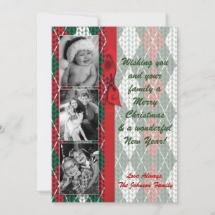 5x7 XMAS Christmas Ugly Sweater Green PHOTO Card