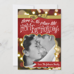 5x7 XMAS Noël Gold Bokeh Lights Carte photo