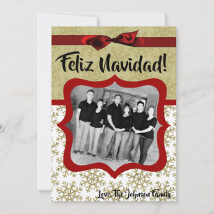 5x7 XMAS Noël Gold Snowflake Carte photo