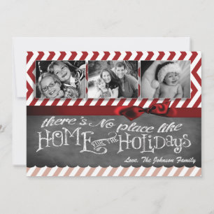 5x7 XMAS Noël Rouge Chevron Chalkboa Carte photo