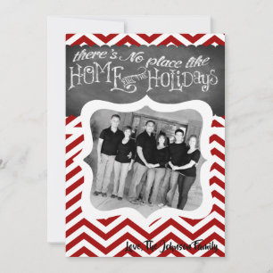 5x7 XMAS Noël Rouge Chevron Chalkboa Carte photo