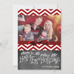 5x7 XMAS Noël Rouge Chevron Chalkboa Carte photo