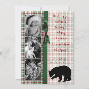 5x7 XMAS Ours rouge de Noël plaqué Carte photo Fab