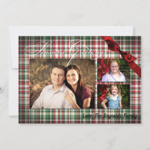 5x7 XMAS Ours rouge de Noël plaqué Carte photo Fab