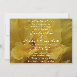 5x7 Yellow Flower Petals Wedding Invitation