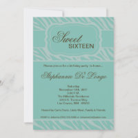 5x7 Zebra Print Birthday Party Invitation
