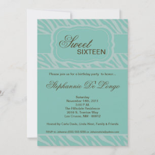 5x7 Zebra Print Birthday Party Invitation