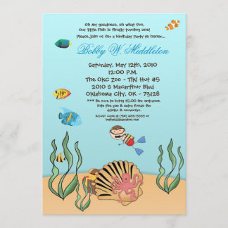 5x7Boy Under the Sea Birthday Party Invitation