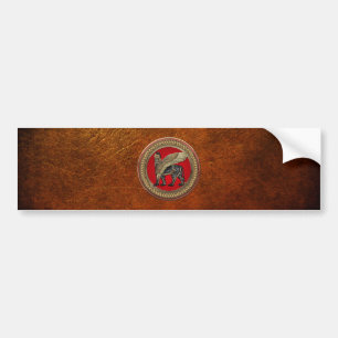 [600] Assyrian Winged Lion: Gold & Black Lamassu Bumper Sticker