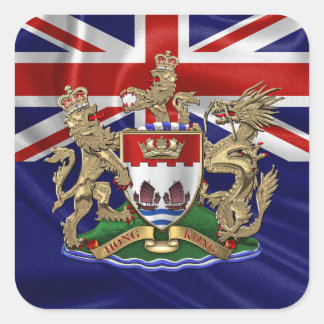 [600] Hong Kong - 1959-1997 Coat of Arms Square Sticker