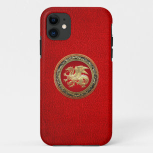 [600] Icelandic Dragon, Landvættir [Gold] iPhone 11 Case