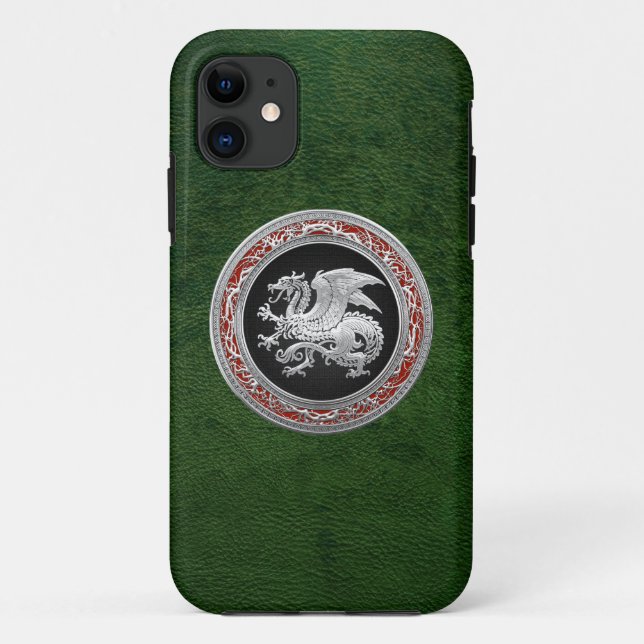 [600] Icelandic Dragon, Landvættir [Silver] Case-Mate iPhone Case (Back)