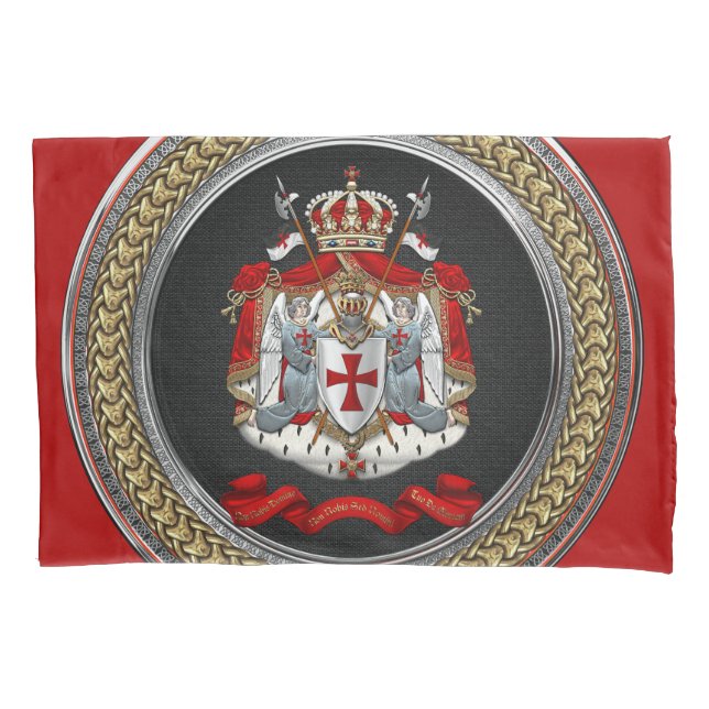 [600] Knights Templar Coat of Arms Pillowcase (Front)