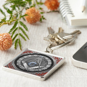 [600] Master Mason - Silver Square & Compasses Keychain