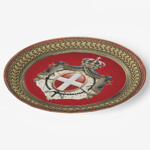 [600] Order of Malta - SMOM Coat of Arms Paper Plate