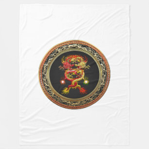 [600] Red and Yellow Dragons Fleece Blanket