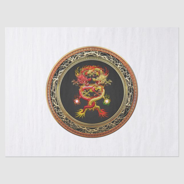[600] Red and Yellow Dragons Tissue Paper (Front)